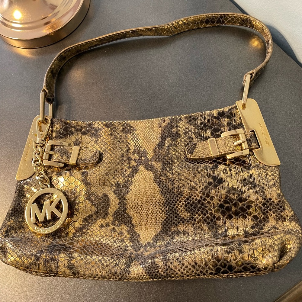 Gold & Black snake skin Michael Kors handbag